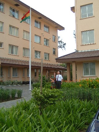 Ghanaian Flag in front of the Ancillary Building